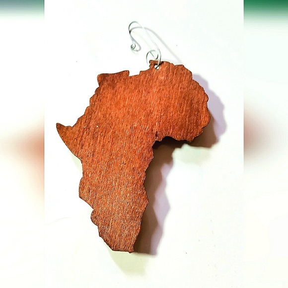 HAPPY HOLIDAYS New (2) Africentric Ornaments! ~Africa, ANKH~ Handcrafted Wood. - Picture 3 of 6